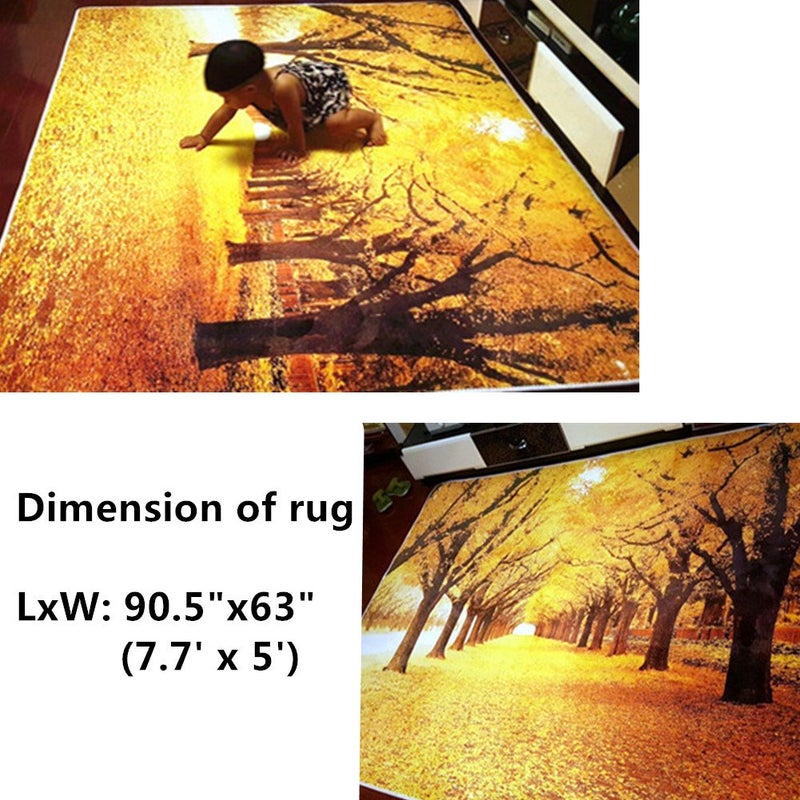 ZaH Thin Area Rug Non-Slip Doormat Carpet Printing Rug for Living Room, Bedroom, Kitchen, Bathroom (5x7-63"x90.6", Wave) - Image 4
